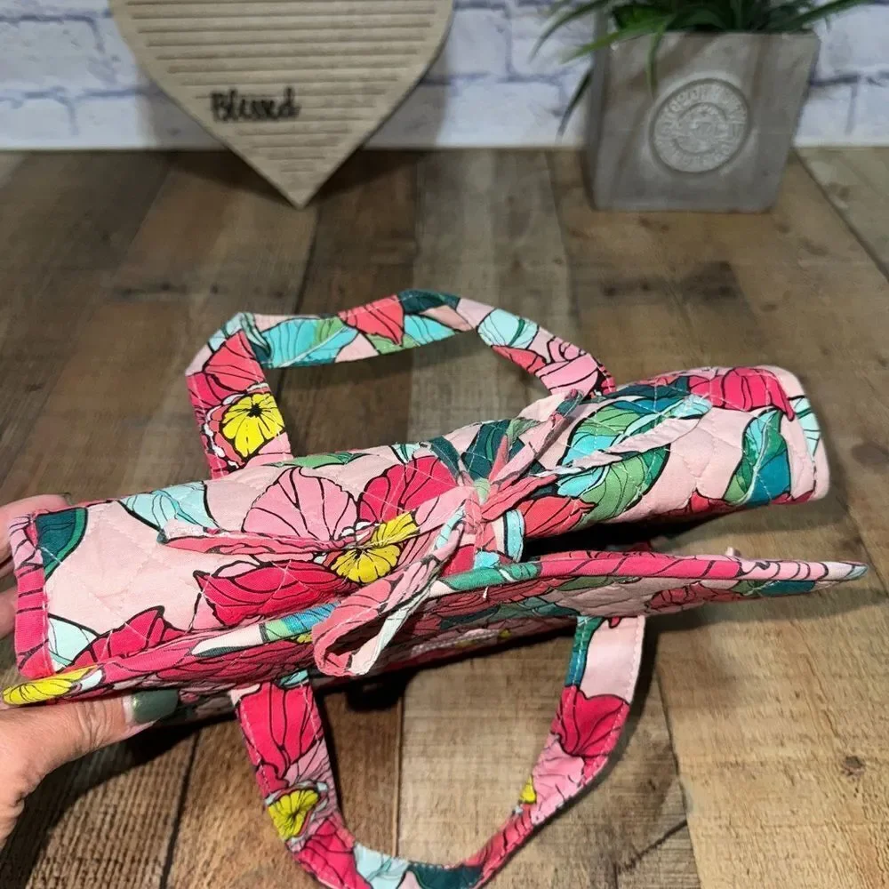 Vera Bradley Hanging Foldable Makeup Toiletry Travel Bag, Pink Floral